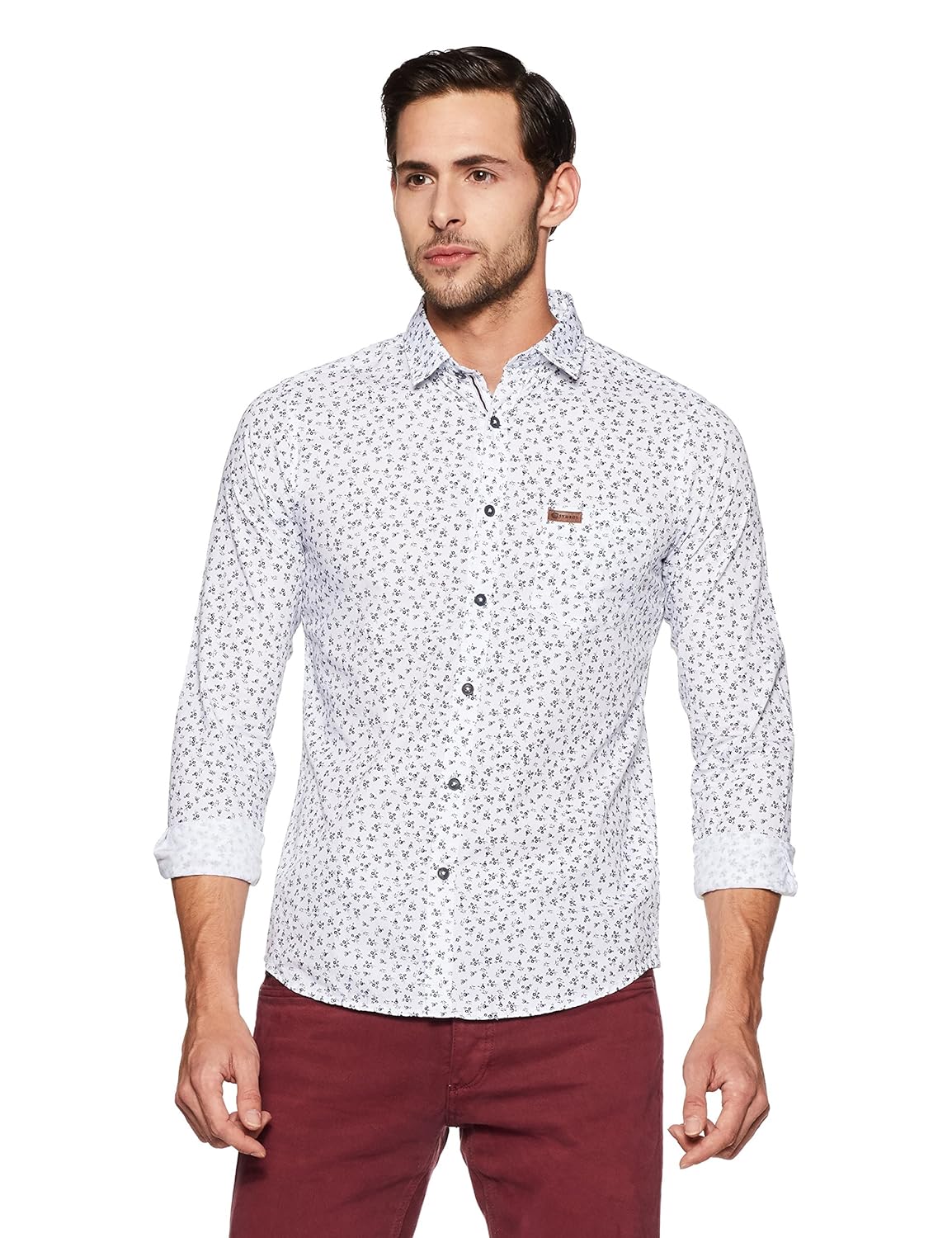 symbol amazon brand men's regular fit casual shirt