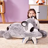 IKASA Large Raccoon Stuffed Animal Plush 78cm Giant Hugging Pillow Toy view 4