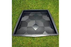 BETONEX Plastic Molds Concrete Patio Paving Mold Slabs Chestnut - Big Beautiful Pathmaker Precast Concrete Molds and Forms Stampcrete for Walkways