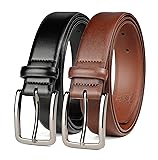MILORDE Men's Leather Dress Belt