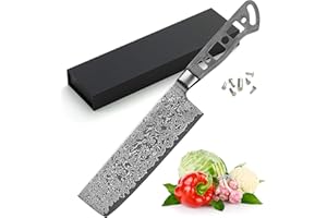 KATSURA Woodworking Project Kit – Nakiri Knife Blank – 7 Inch – Japanese Premium AUS 10, 67 Layers Damascus Steel – NO LOGO
