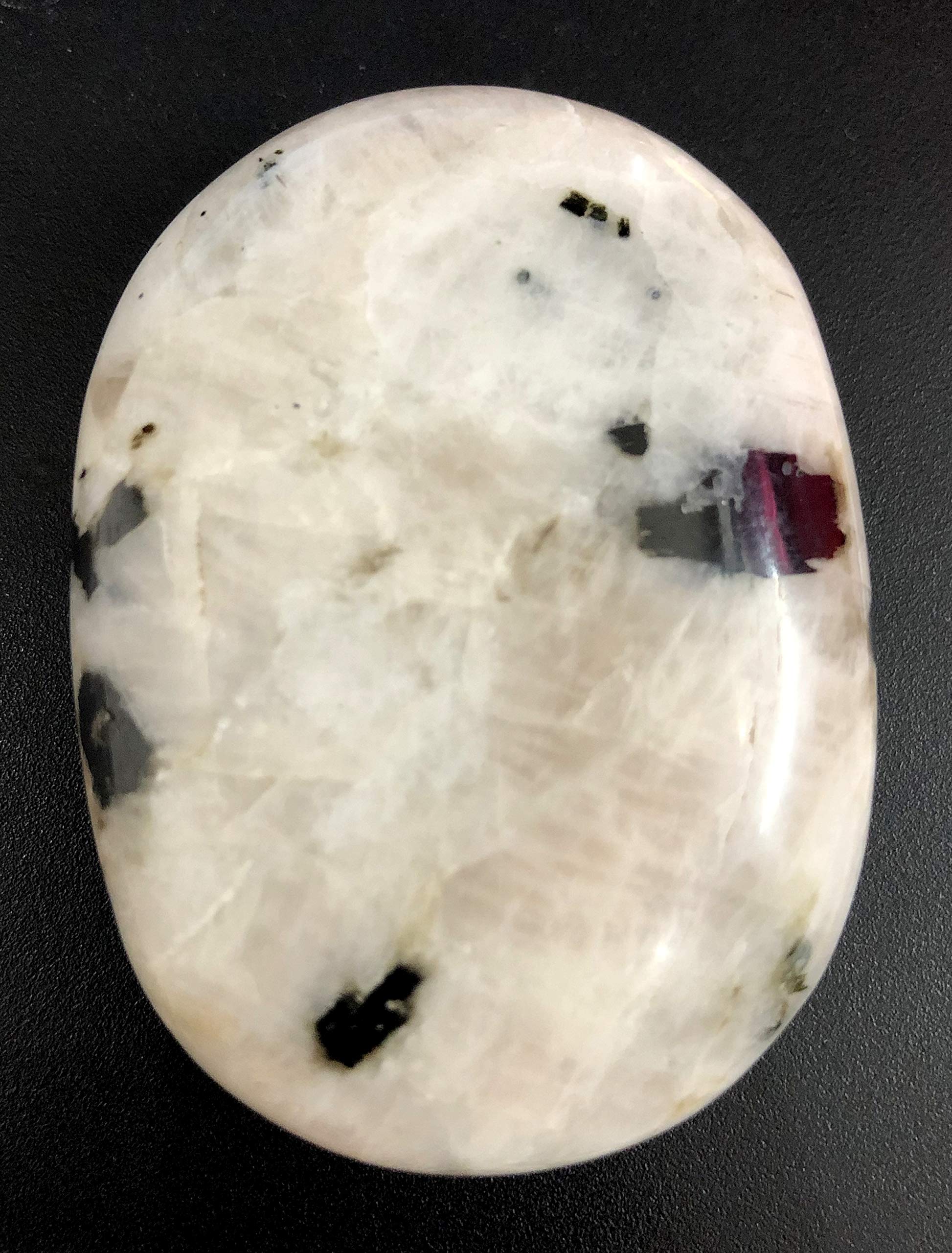 crystalmiracle Rainbow Moonstone Big Palm Stone Crystal Healing Gift Reiki Wellness Positive Energy Powerful Peace of Mind