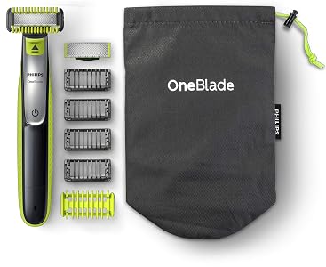 Philips OneBlade Cara y Cuerpo QP2630/30 - Recortador de Barba Recargable con Peine-Guía para el Cuerpo, 4 Peines-Guía para Barba de 1, 2, 3 y 5 mm, Uso en Seco y Húmedo