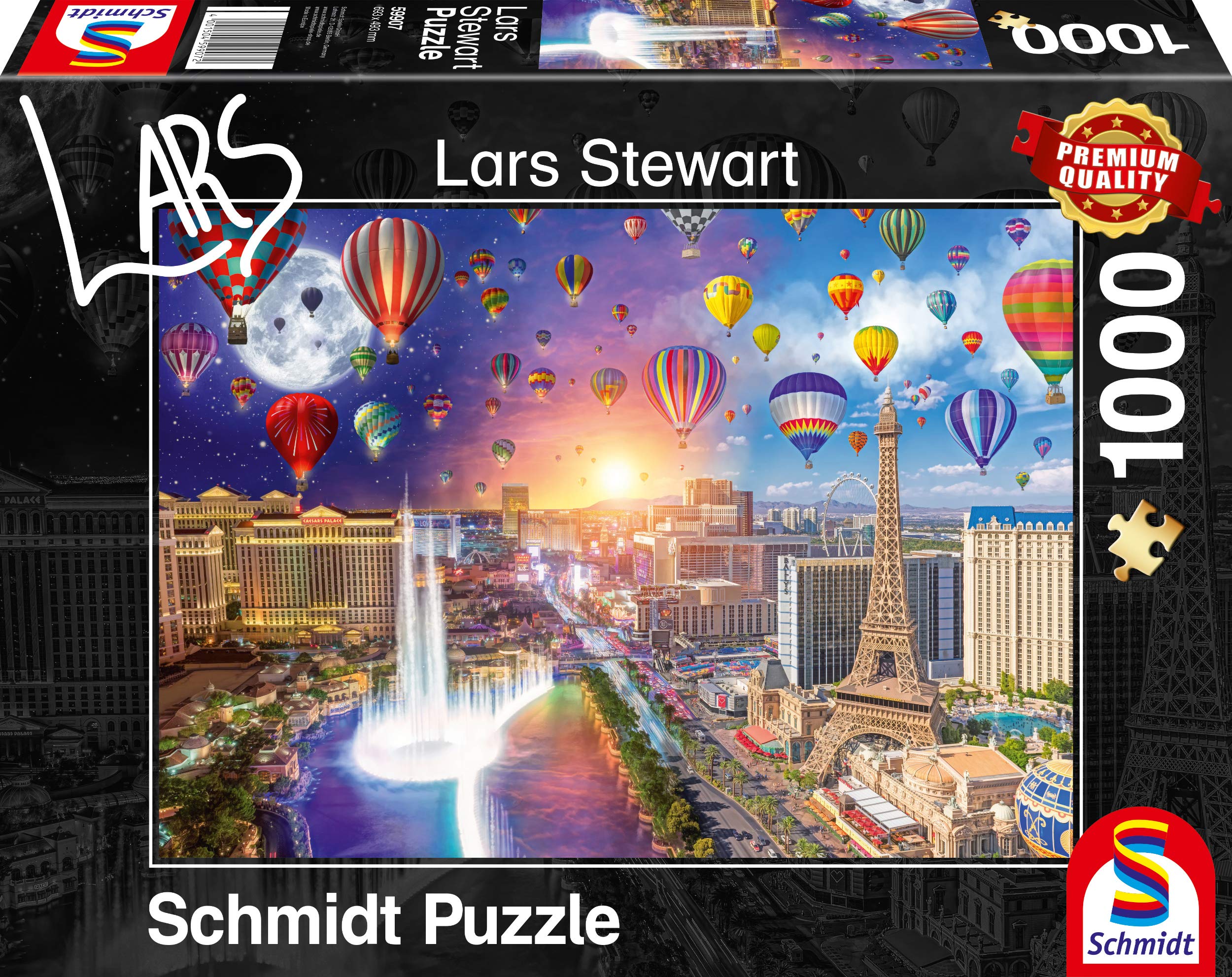 Schmidt | Lars Stewart: Las Vegas - Night & Day (1000 pieces) | Jigsaw Puzzle | Ages 12+