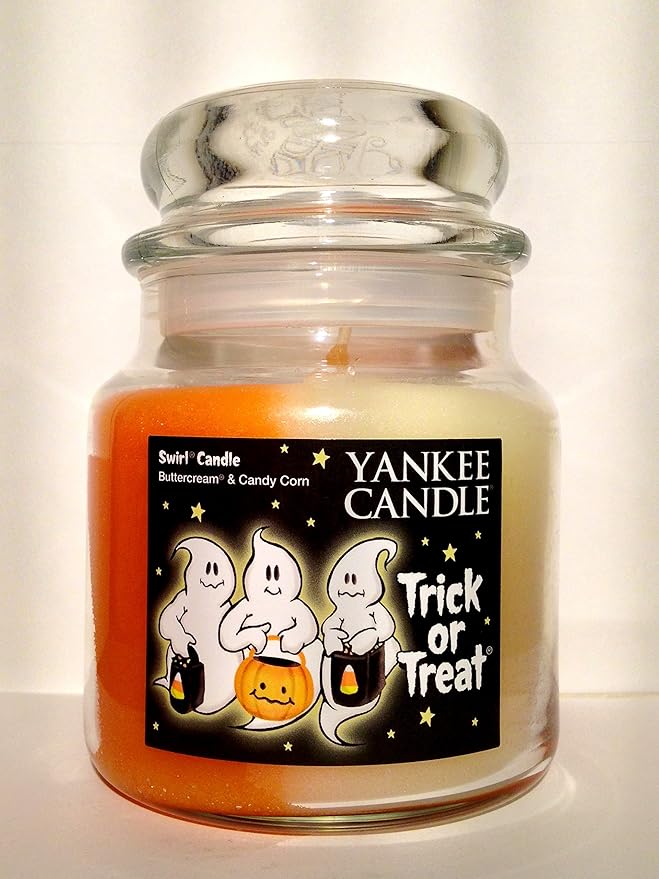 Yankee Candle TRICK OR TREAT Swirl Candle Buttercream and Candy Corn
