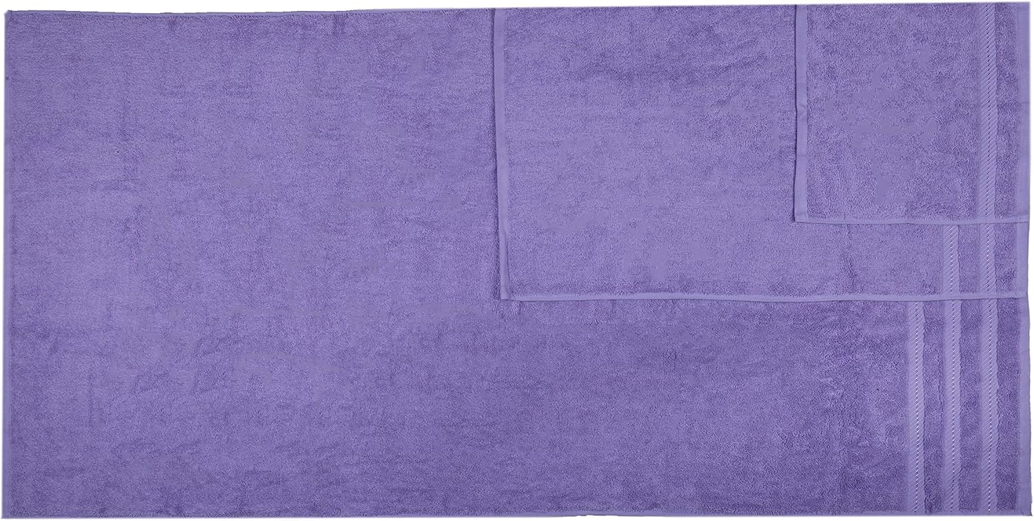 CASA COPENHAGEN Denmark Soft Linen Premium, 6 Piece Kitchen and Bathroom Egyptian Cotton Towel Set, [Worth $72.95] -"Purple Rose (2 King Size Bath Towel, 2 Hand Towels, 2 Face Towels, 2 Face Towels: Home & Kitchen