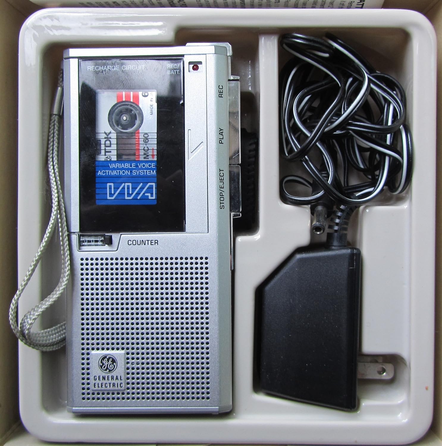 GE General Electric Voice Activated Microcassette Recorder