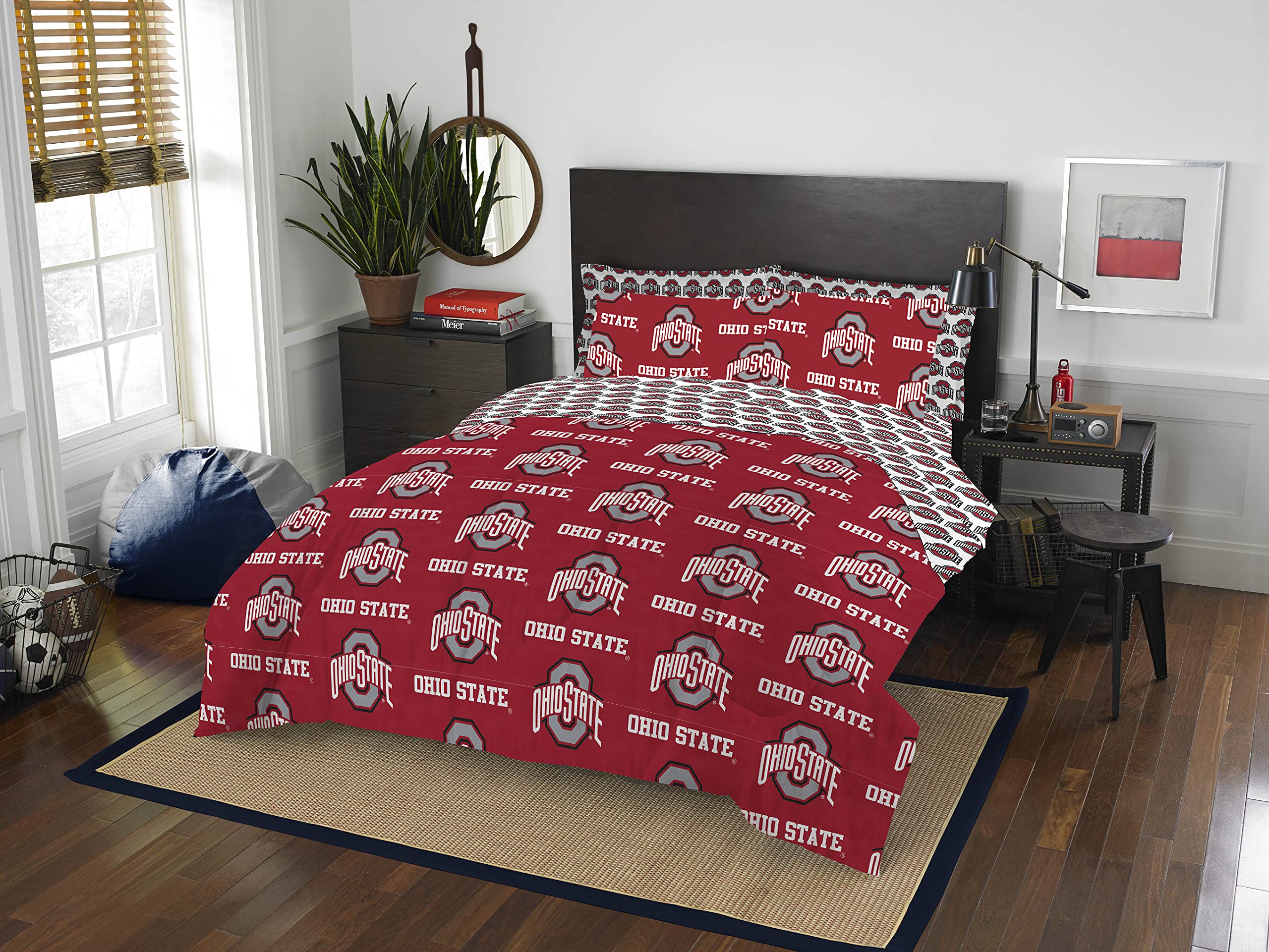 Northwest NCAA Ohio State Buckeyes Unisex-Adult Bed in a Bag Set, Queen, Rotary Image