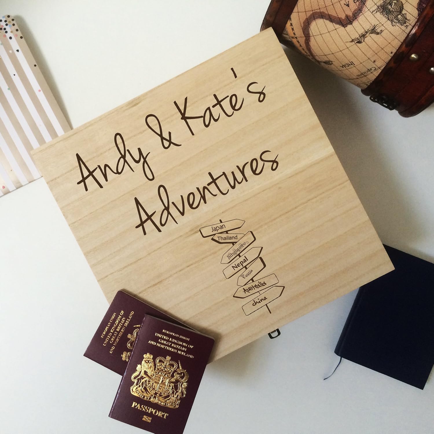 Personalised Travel Keepsake Box, Adventure Travel Box Amazon.co.uk