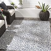 Livabliss Esperanza Leopard Outdoor Area Rug,5'3" x 7'7",Bright Blue/Ivory