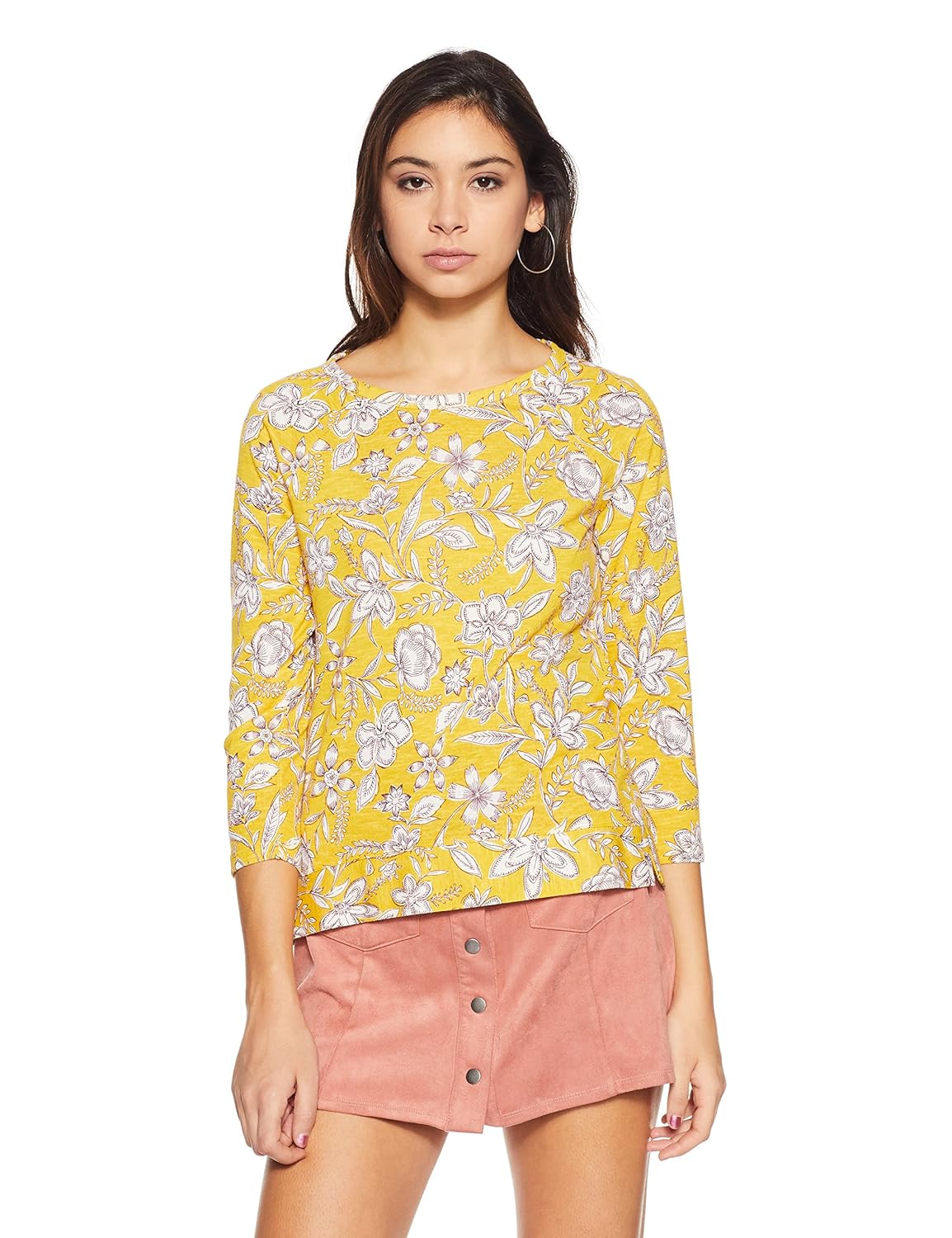 marks & spencer women's floral regular fit t-shirt