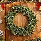 Spring Wreath Artificial Norfolk Pine Garlands, 5.9 Ft Spring Green Artificial Greenery Garland Decorations Indoor Outdoor, Artificial Outdoor Decor Faux Greenery for Mantle