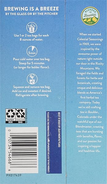 CELESTIAL SEASONINGS COLD BREW RASPBERRY BLACK ICED TEA 18 TEA BAGS