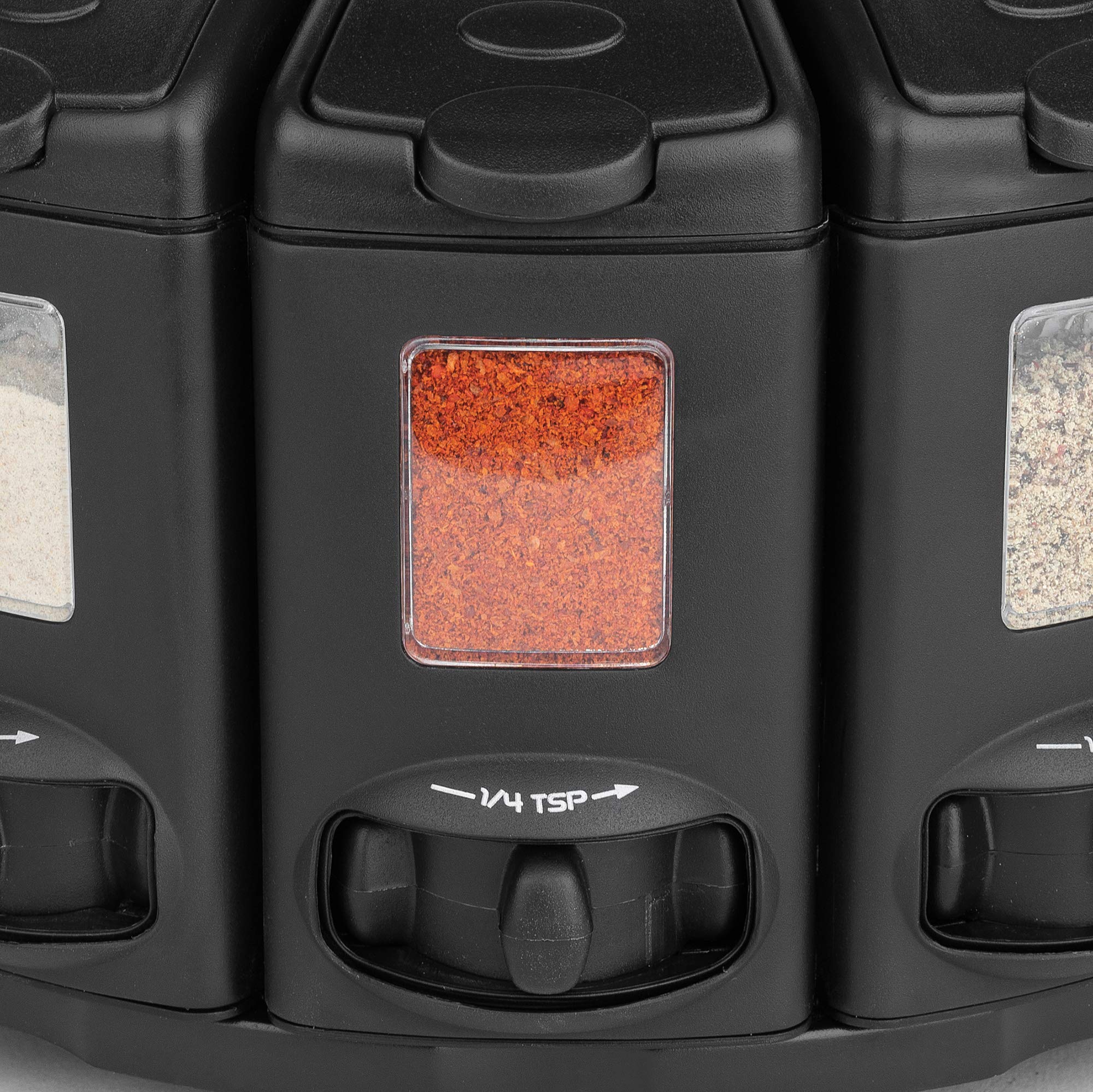 Kitchen Art Select-A-Spice Auto-Measure Pro Carousel 12 Compartments Spice Rack, Black 9.5 x 9.5 x 6.5 inches