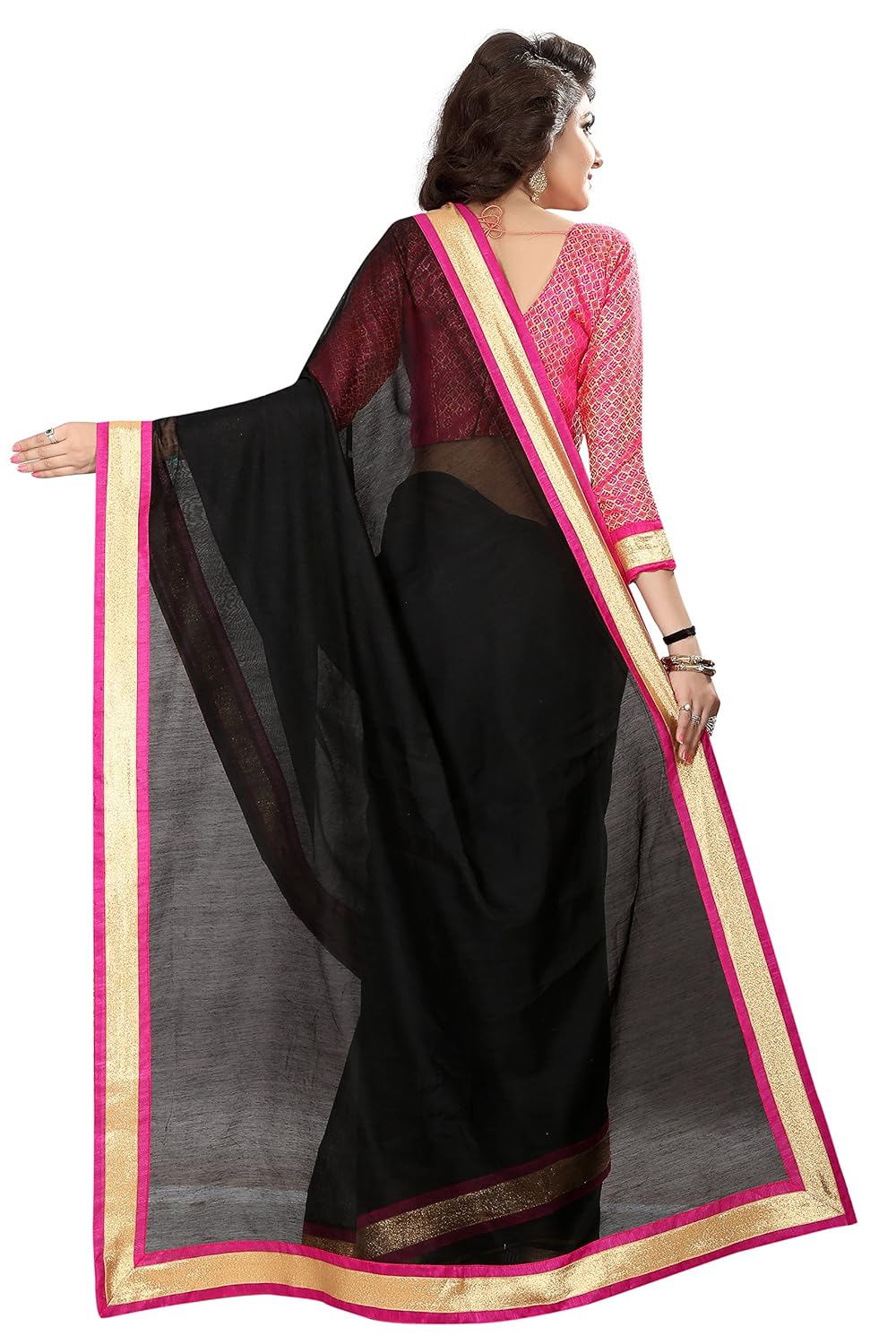 jenny fashion women's embriodered chanderi cotton saree