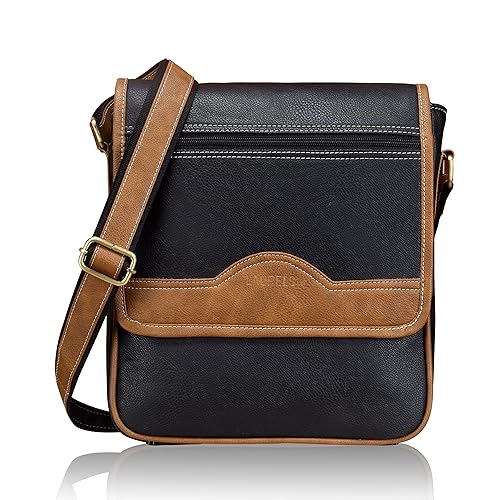 Laurels Weekender Fine Quality Black Color Unisex Messenger Bag (LMG-WKDR-020602)