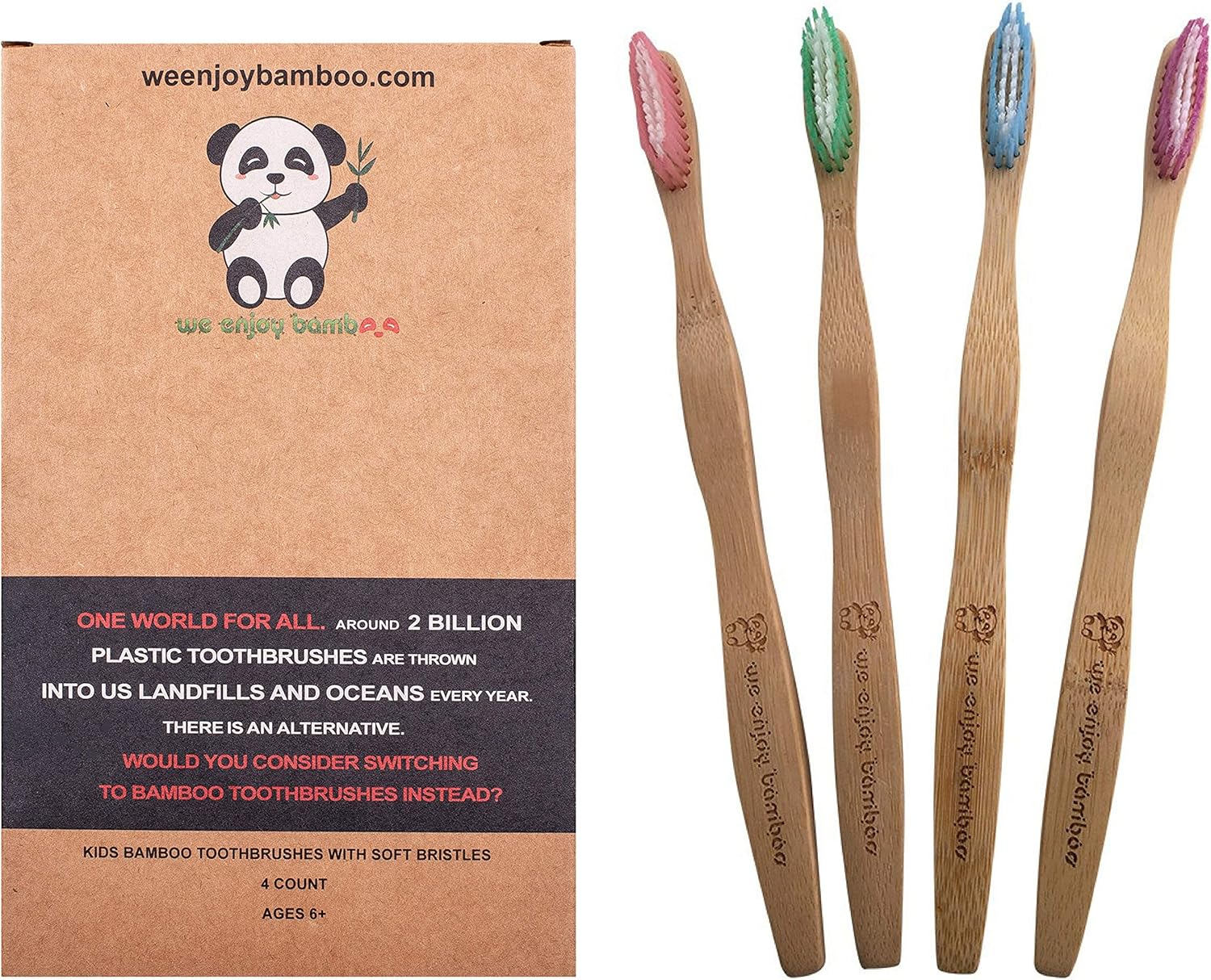 Cepillo de Dientes Madera de Bambú con Cerdas Medianos 100%