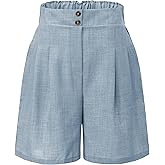 TELULYOO Womens Shorts Dressy Casual High Waisted Work Shorts Business Wide Leg Trouser with Pockets