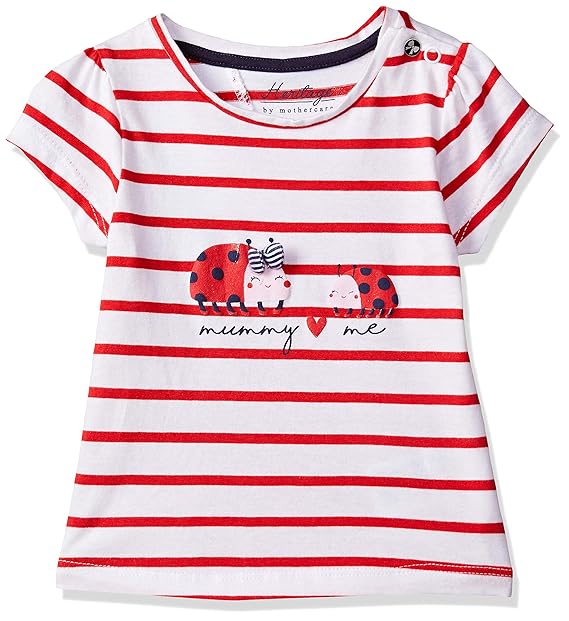 Baby Girls Striped Regular Fit T-Shirt