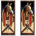 Beistle 2 Piece Indoor/Outdoor Plastic Horse Racing Door Covers For Derby Day Party Supplies, 30" x 6', Multicolor