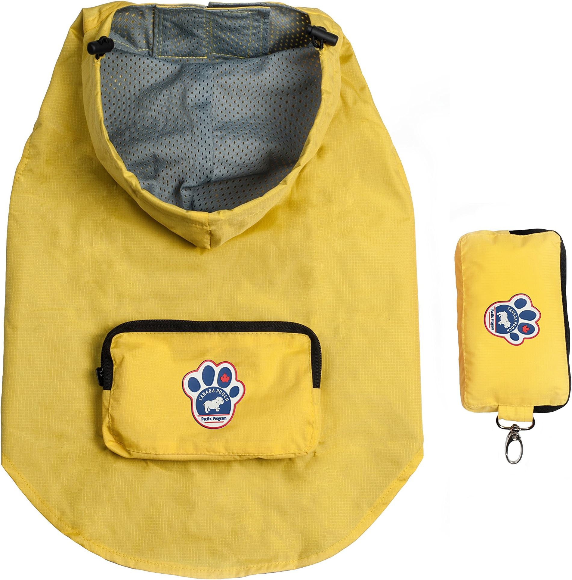 Canada Pooch Pacific Poncho Rain Dog Coat, Size 12, Yellow