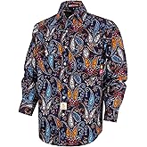 BOCOMAL FR Shirts for Men Printed Plaid Flame Resistant Clothing 6.5oz Cotton Button Up Welding Shirts NFPA2112 CAT2