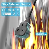 LIPWEL 1 Meter Short Extension Lead 13A Single UK Plug Socket Black view 6