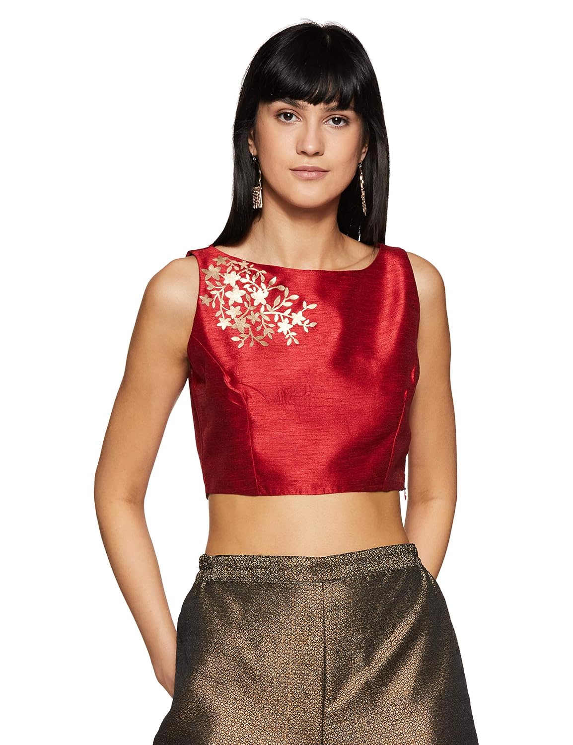 indya women's floral regular fit top