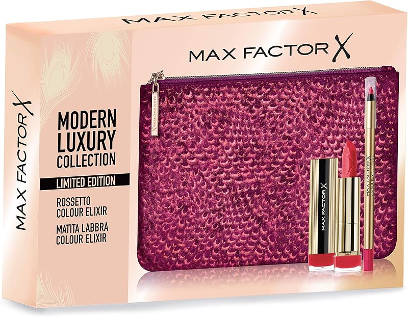Max Factor Gift Box Colour Elixir Lipstick Lip Pencil Elegant Clutch Bag