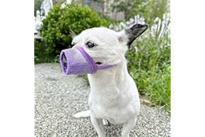 MOIILAVIN Dog Muzzle,Soft Mesh Muzzle for Barking Grooming Biting Chewing for Small Medium Breeds, Barkless Mesh Muzzle Stop Puppy Eating Poop&Rocks XXS XS S (Purple, XS)