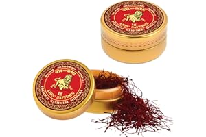 LION BRAND SAFFRON LION SAFFRON Grade A+++ Premium Pure All Red Kashmiri Saffron for Cooking, Tea, Biryani, Paella, Rice, Milk & Desserts, Azafran Kesar Saffron Threads from Kashmir, India (2grams)