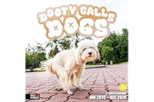 RED EMBER Dooty Calls Dogs 2026 Wall Calendar 12 Month | 12" x 24" Open | Thick & Sturdy Paper | Giftable| Secret Santa White Elephant Yankee Swap | Funny Dogs Puppies