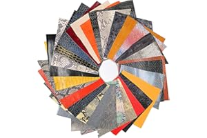 Mardili Printed and Embossed Upholstery Leather Scraps,1.5-2LBs Large Pieces,Square(10" *10") and Irrgular Size