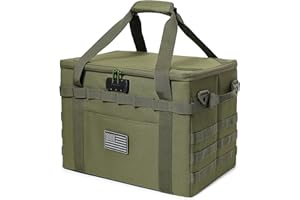 Lemubeane Tactical Camping Storage Bag - 38L Utility Tote Bag Organizer with Combination Lock and Shoulder Strap