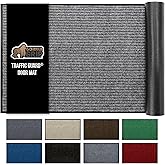 GORILLA GRIP Waterproof Traffic Guard Door Mat, 72x48, Heavy Duty Entryway Mats, Strong Backing Commercial Utility Rugs for Office Hallway, Garage Floor and Home, Low Profile Carpet, Light Grey