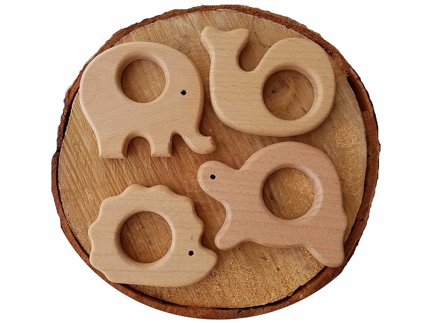 wooden animal teether