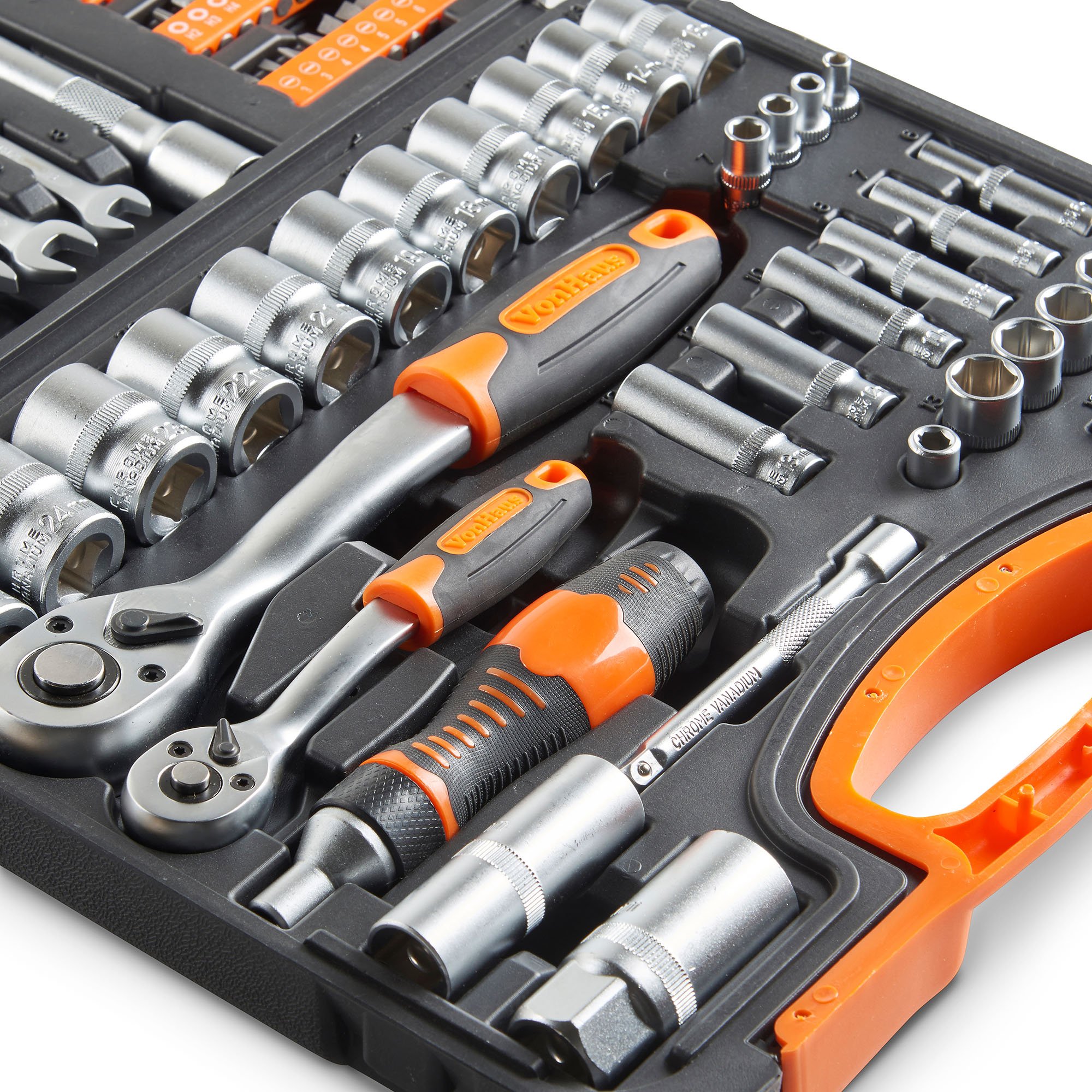 VonHaus 104Piece Screwdriver Tool Socket Set ¼ Inch & ½” Inch Drive