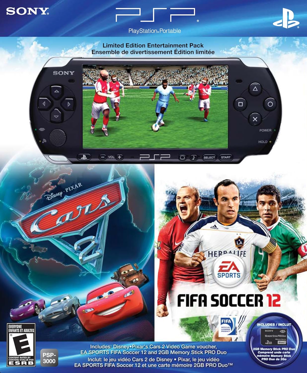 PSP 3000 FIFA 12 and Cars 2 Entertainment Pack Standard Edition Sony
