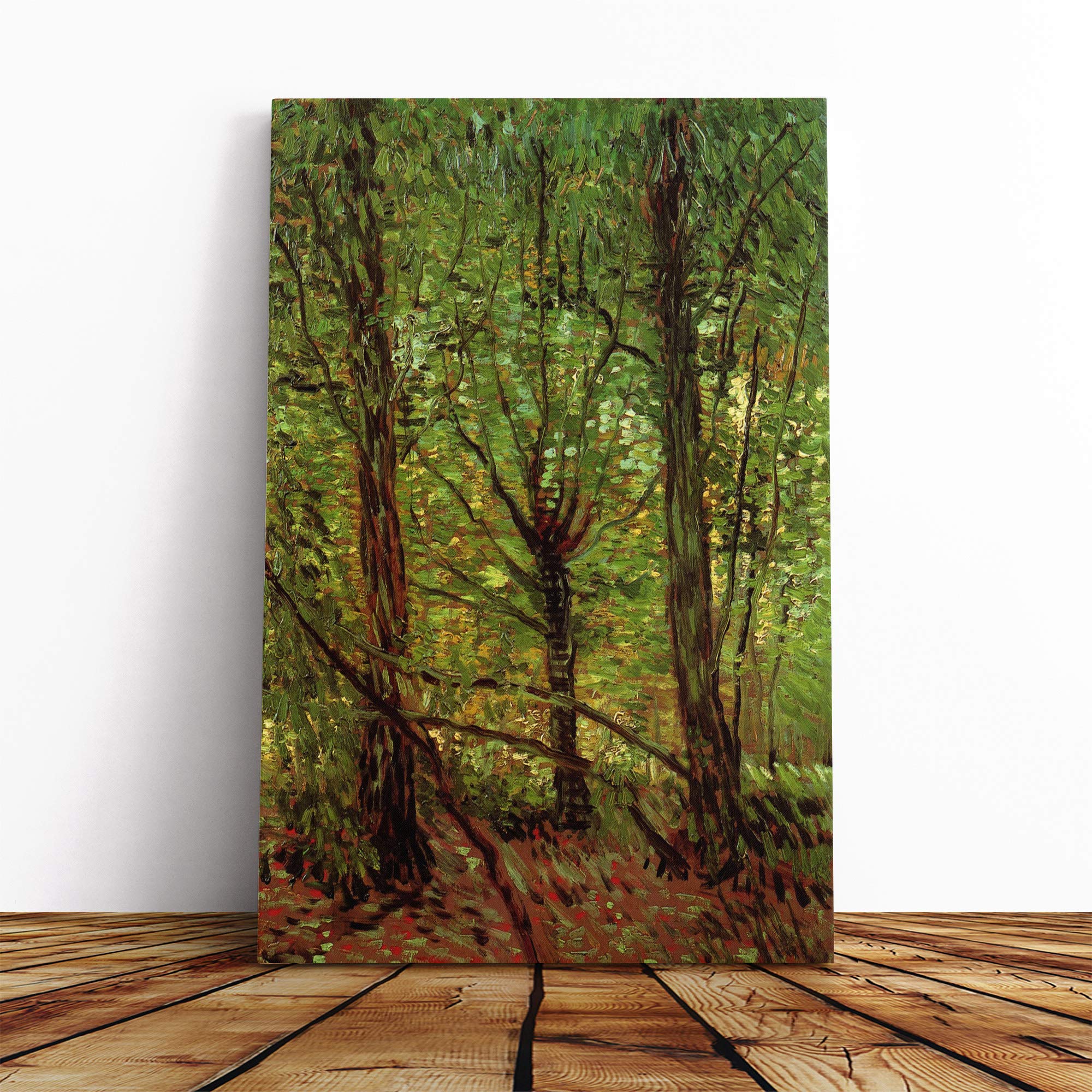 Vincent Van Gogh Trees and Undergrowth Canvas Print | Gallery Wrapped 30mm Frame Wall Art | 20x14 inches | Ready to Hang | Modern Landscape Picture | Living Room Bedroom Lounge Office