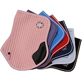 T TEKE Close Contact Saddle Pads,100% Cotton English Saddle Pads for Horses with Moisture-Wicking and Breathable Lining