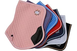 T TEKE Close Contact Saddle Pads,100% Cotton English Saddle Pads for Horses with Moisture-Wicking and Breathable Lining