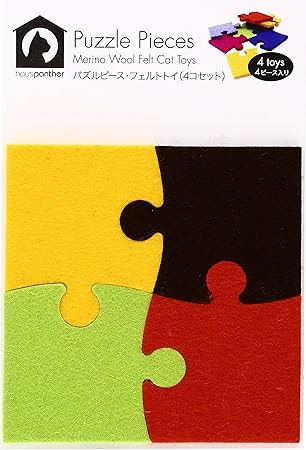 Amazon ダッドウェイ Dadway 猫用おもちゃ Hauspanther ハウスパンサー パズルピース フェルトトイ レトロ 4コセット ダッドウェイ Dadway 猫じゃらし 羽のおもちゃ 通販
