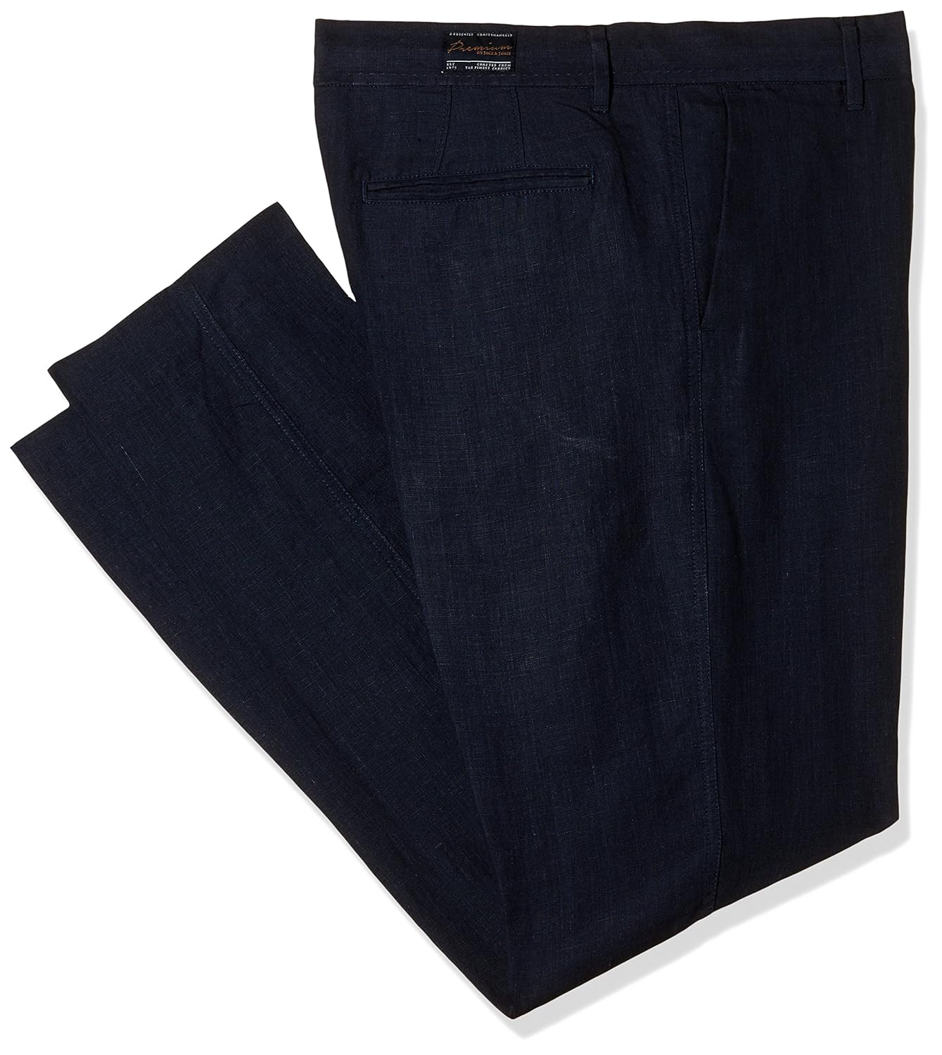 jack & jones men's slim fit linen formal trousers