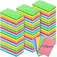 Zhengmy 100 Pieces Kitchen Sponge Bulk Natural Sponges for Dishes Compressed Wood Pulp Sponges Cleaning Sponge Without Scratching for Kitchen Bathroom, 3.9 x 2.4 x 0.12 Inch