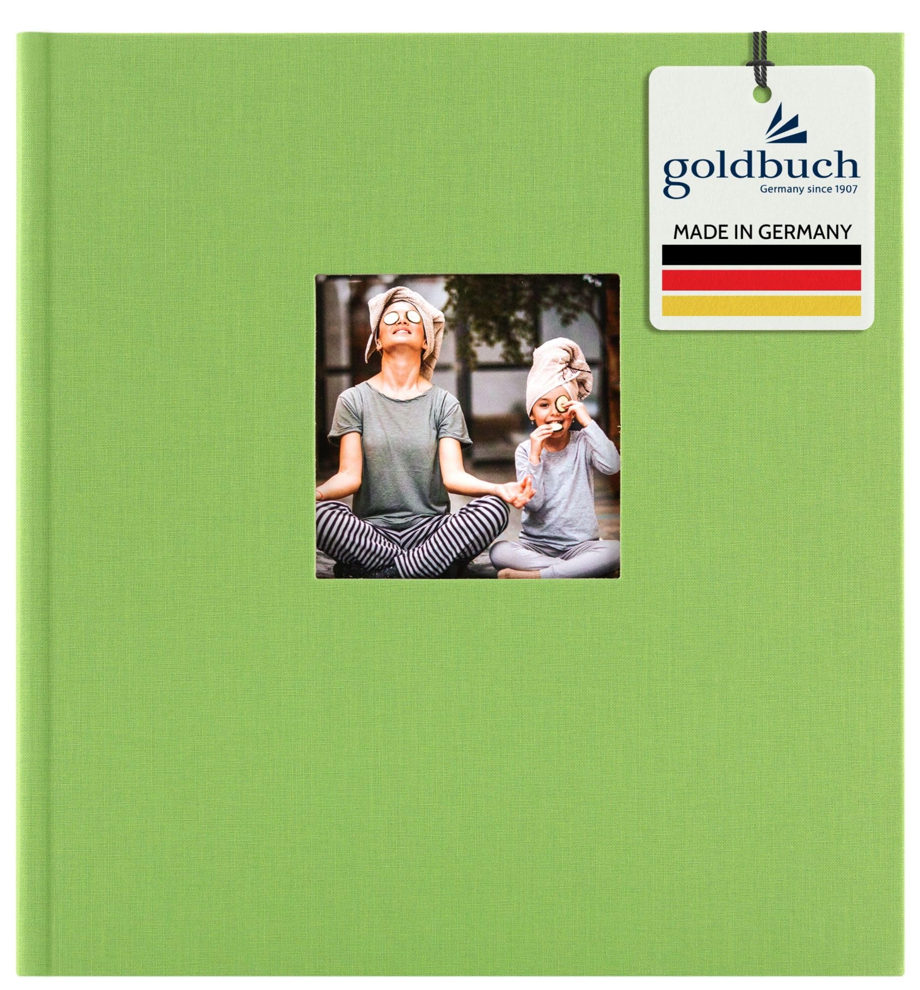 Goldbuch Photo Album with Window Cut-Out, Cardboard, Green, 30 x 31 cm