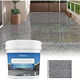 Epoxy Colored Sand Floor Paint, High-Gloss Self-Leveling Epoxy Coating for Interior &amp; Exterior Surfaces, Wear-Resistant &amp; Non-Slip Marble Effect Finish, 70oz (2KG), Gray