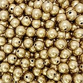 250 Round Matte Gold Acrylic Beads 10mm Diameter with 1.8mm Hole