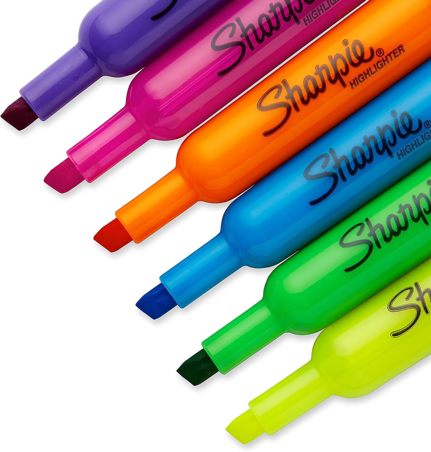 Sharpie Tank Highlighters Assorted Fluorescent Colors | Chisel Tip Highlighter Pens, 12 Count : Fluorescent Highlighters : Office Products