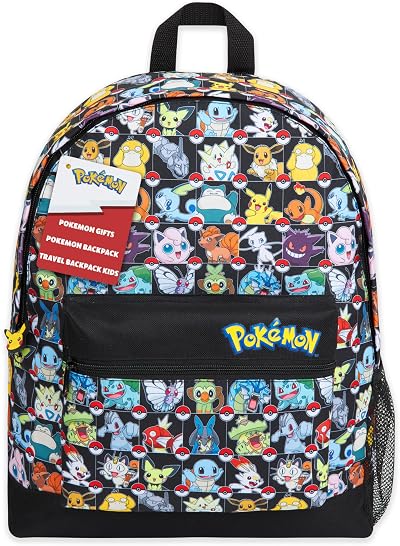 Pokémon Backpack Kids Pikachu Rucksack School Bag with Zipped Pockets