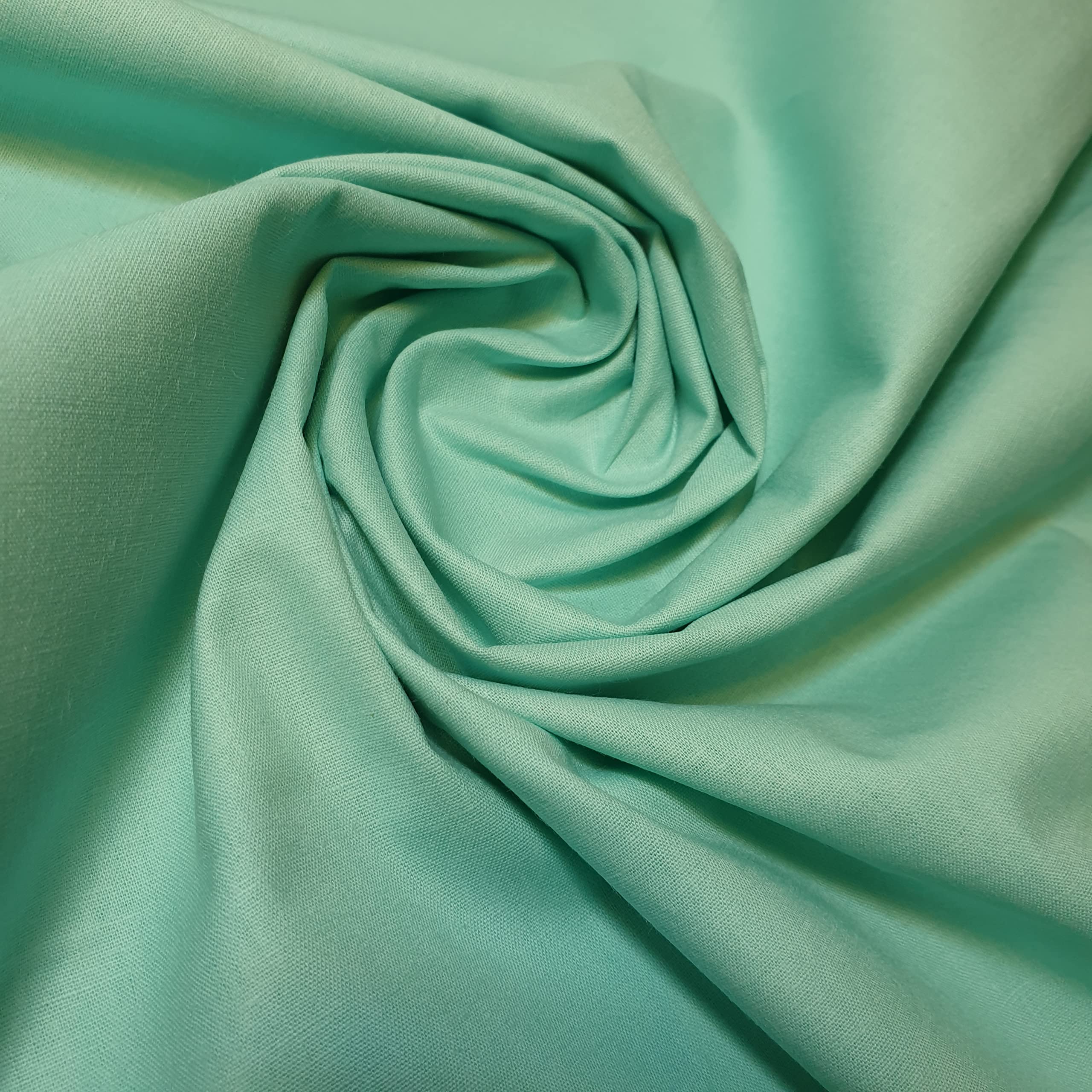 Plain 100% Cotton Egyptian Cambric Poplin Craft Soft Dress Material Fabric 44" (5 Meter, MINT)